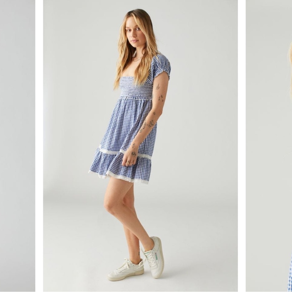 Urban Outfitters Blue Gingham Dress